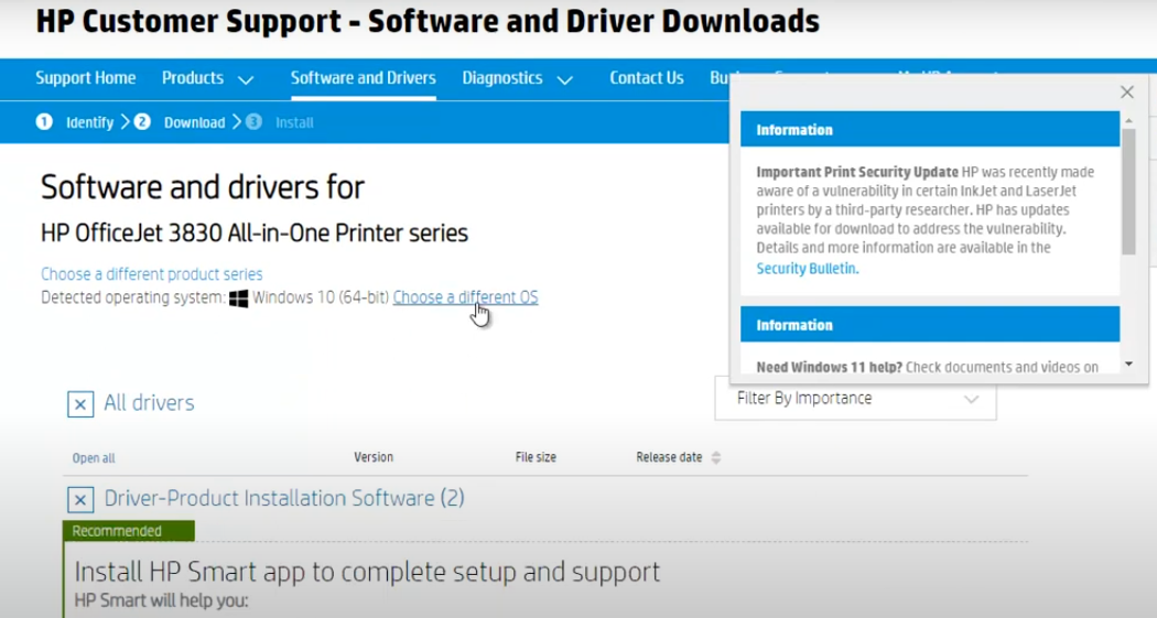 Software and Driver Issues if facing HP 3830 not printing