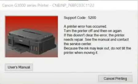 Canon Error Code 5200